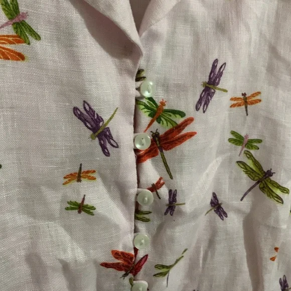 Liz Claiborne dragonfly linen top - Picture 4 of 8